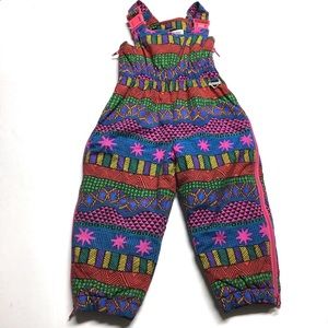 Vintage 80s Fera Kids Toddler Snow Suit Bib 3T